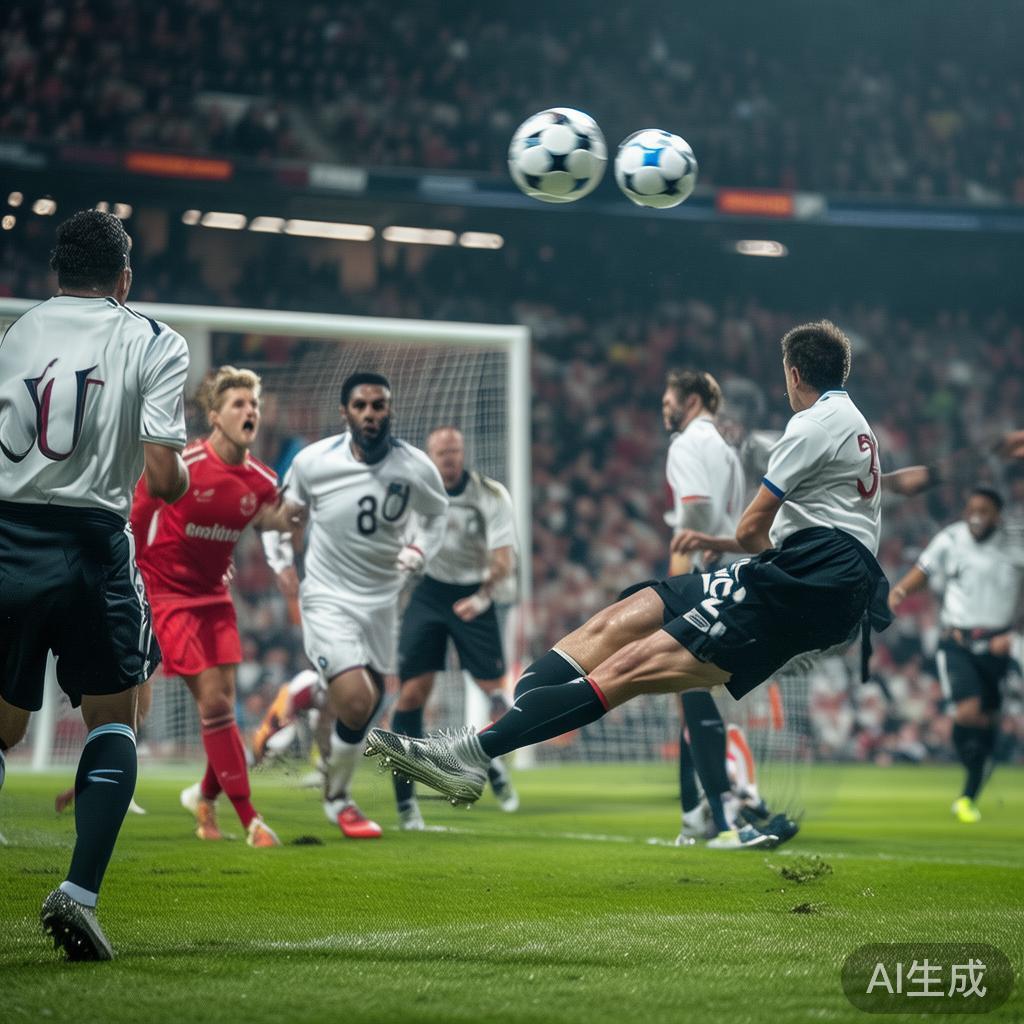 比赛中，通过将足球成功踢入对方球门内来获得得分。裁